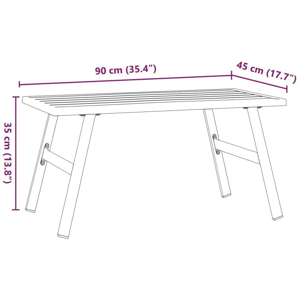 Maison Chic - Table d'extérieur - Table basse de jardin - Table de jardin noir 90x45x35 cm acier enduit de poudre - Image 6