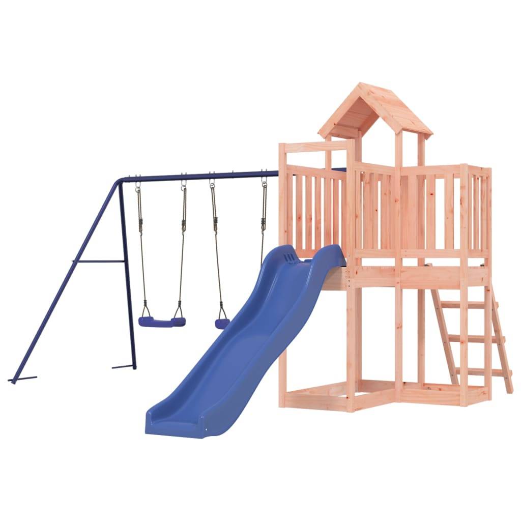 Helloshop26 - Aire de jeux d'extérieur balançoires toboggan portiques robuste jeux jardin 356 x 378 x 214 cm bois massif de douglas - Image 2