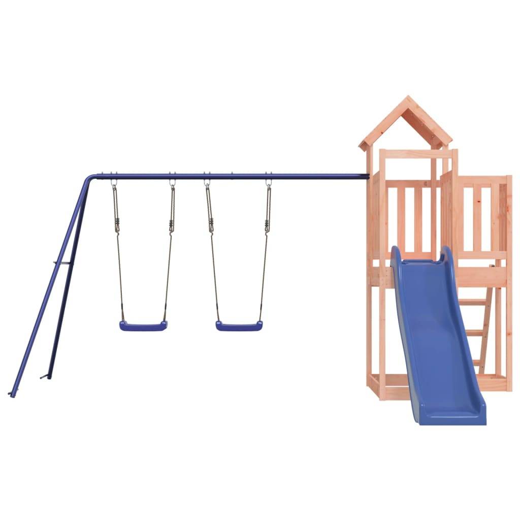 Helloshop26 - Aire de jeux d'extérieur balançoires toboggan portiques robuste jeux jardin 356 x 378 x 214 cm bois massif de douglas - Image 3