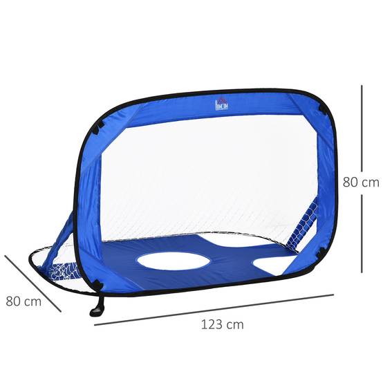 Buts de football, but pliable, filet de football portable, lot de 2 mini buts, mobile avec sac de transport, pliable, bleu, 123 x 80 x 80 cm - Image 5