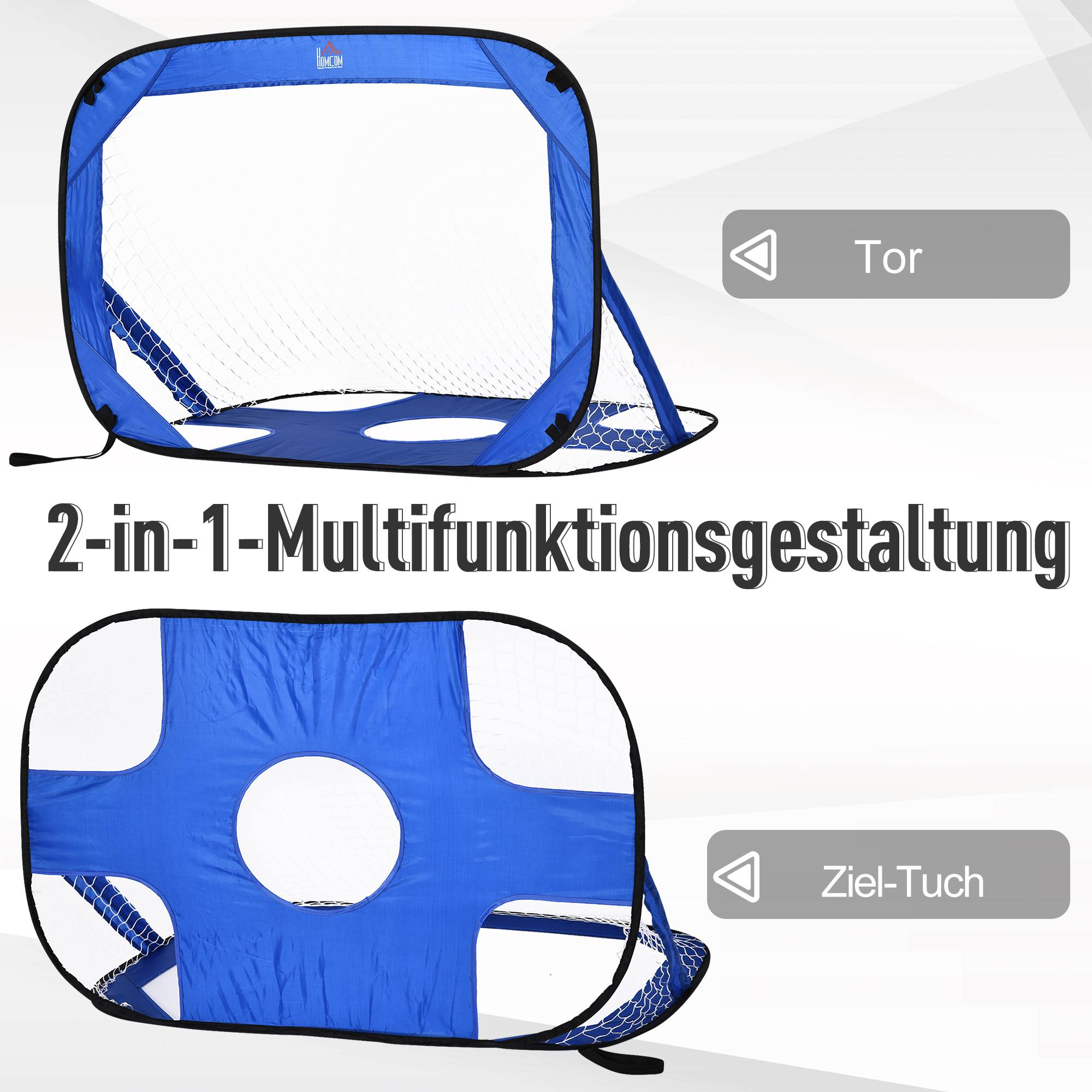 Buts de football, but pliable, filet de football portable, lot de 2 mini buts, mobile avec sac de transport, pliable, bleu, 123 x 80 x 80 cm - Image 7