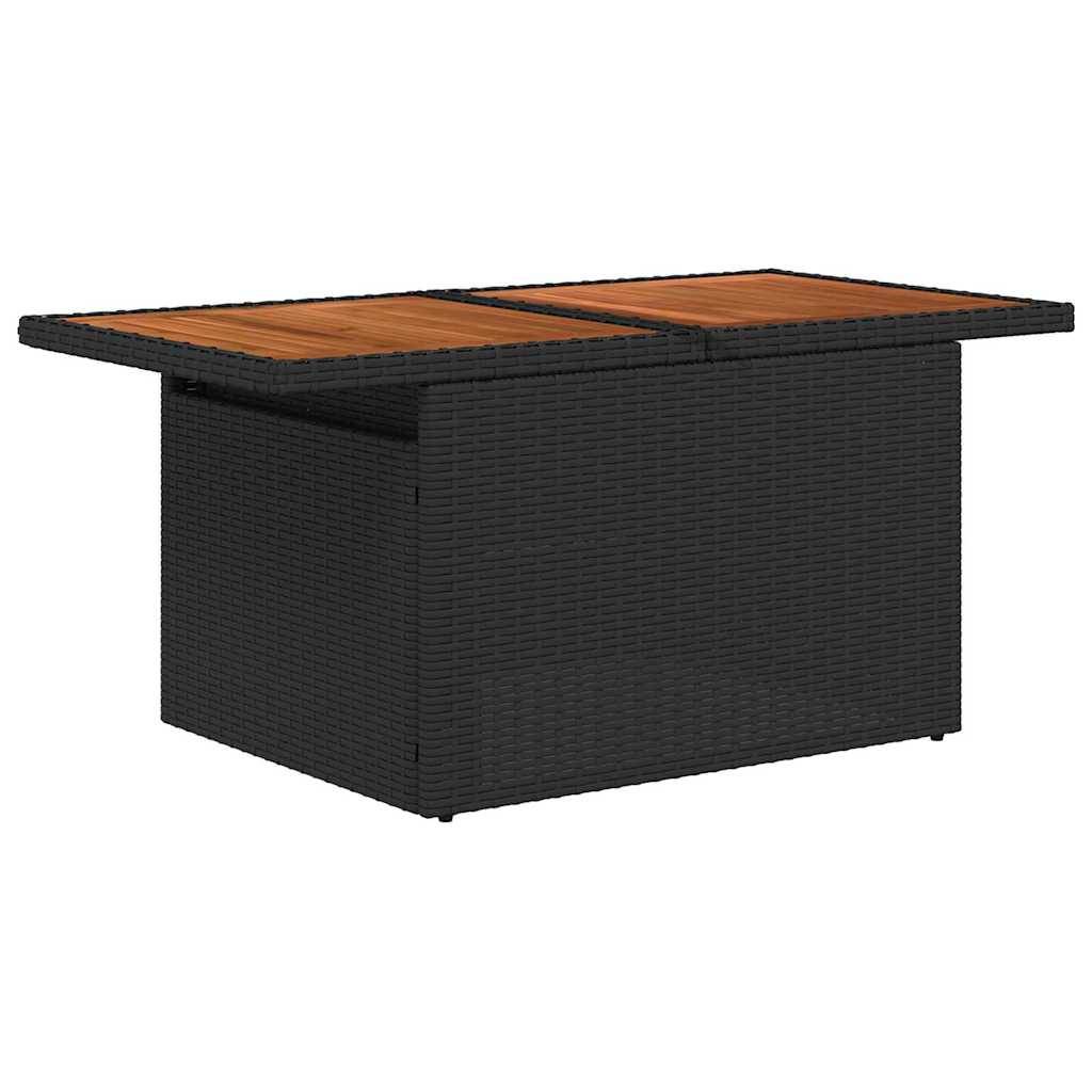 ComfortXL - Salon de Jardin Bas 5 Places Polyrotin et Bois Modulable avec Rangement pour Terrasse Noir – ComfortXL Outdoor Living - Image 6