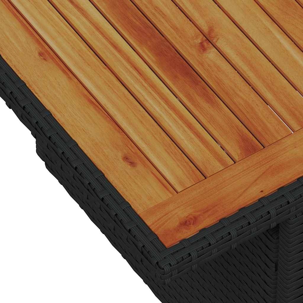 ComfortXL - Salon de Jardin Bas 5 Places Polyrotin et Bois Modulable avec Rangement pour Terrasse Noir – ComfortXL Outdoor Living - Image 9