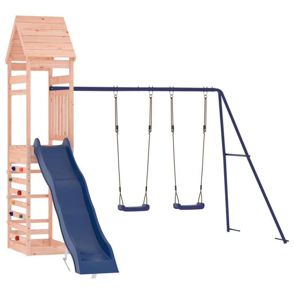 Helloshop26 - Aire de jeux d'extérieur balançoires toboggan portiques robuste jeux jardin 316 x 363 x 264 cm bois massif de douglas - Image 1