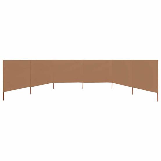 Paravent 6 panneaux tissu non-tissé bois taupe 800 x 160 cm - PANGIVO - Image 3