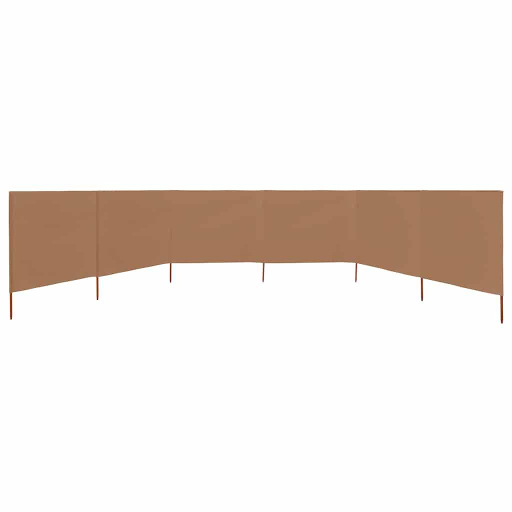 Paravent 6 panneaux tissu non-tissé bois taupe 800 x 160 cm - PANGIVO - Image 3