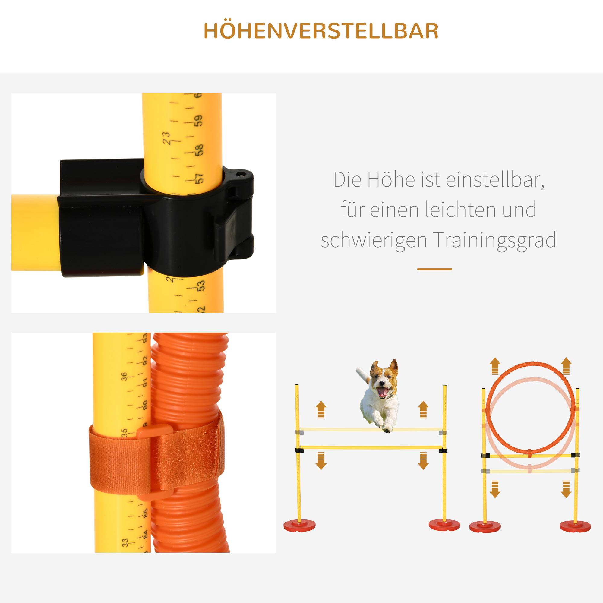 ComfortXL - Kit agilité chien 3 en 1 structure tubulaire avec haies slalom et anneau réglables - ComfortXL Outdoor Living - Image 7