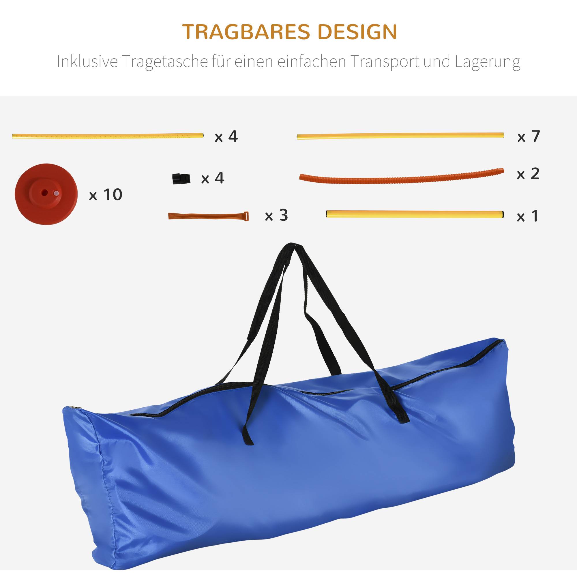 ComfortXL - Kit agilité chien 3 en 1 structure tubulaire avec haies slalom et anneau réglables - ComfortXL Outdoor Living - Image 8
