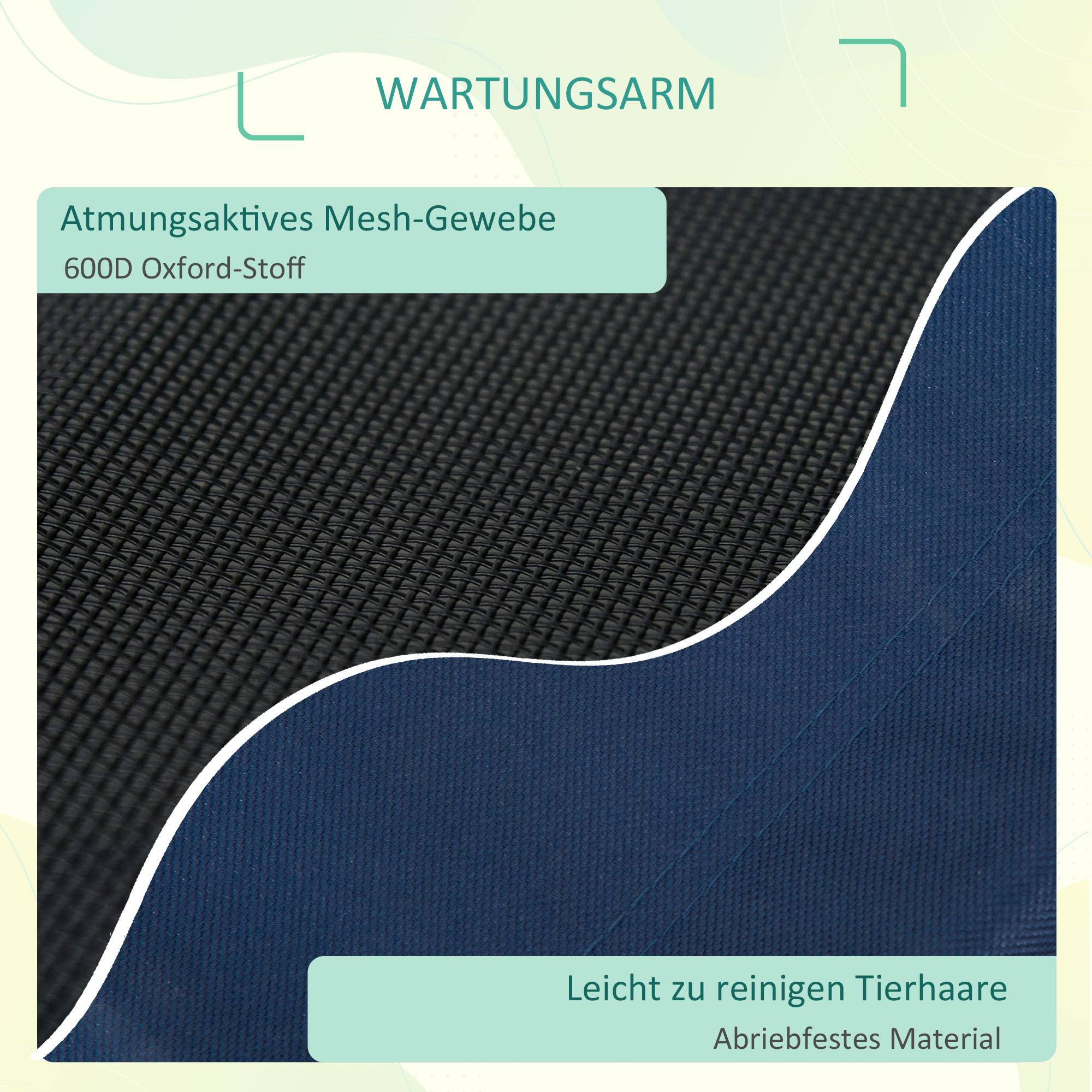 ComfortXL - Lit surélevé pour chien acier tissu Oxford 600D bleu 76 x 61 x 18 cm intérieur extérieur jusqu’à 20 kg - Image 5