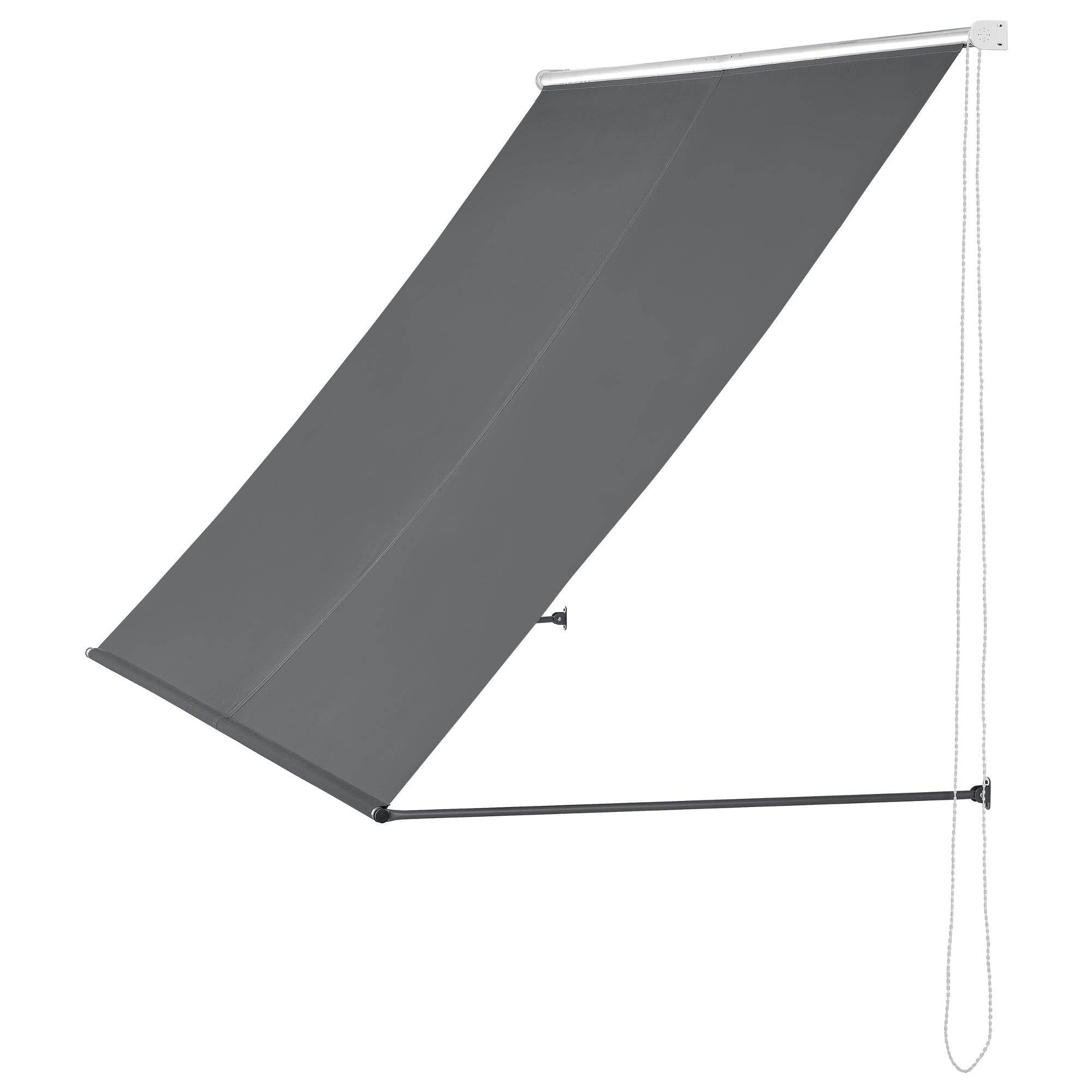 Brise-soleil pare-soleil auvent pour fixer au mur rétractable armature en acier polyester 350 x 120 cm gris - Image 2