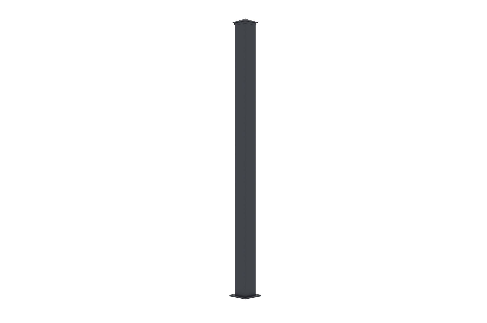 Casanoov Portail bois composite battant 3,5m ATHOS H.160cm gris anthracite avec cadre aluminium+ 2 poteaux EIFEL aluminium 10x10cm - Image 4