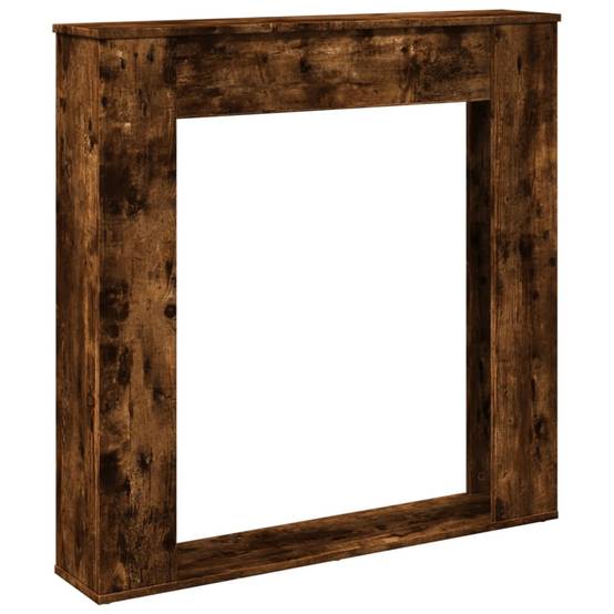 Manteau de Cheminée Effet Bois pour Salon Décoratif avec Étagère 100x20x100 cm Chêne Fumé - ComfortXL Outdoor Living - Image 2
