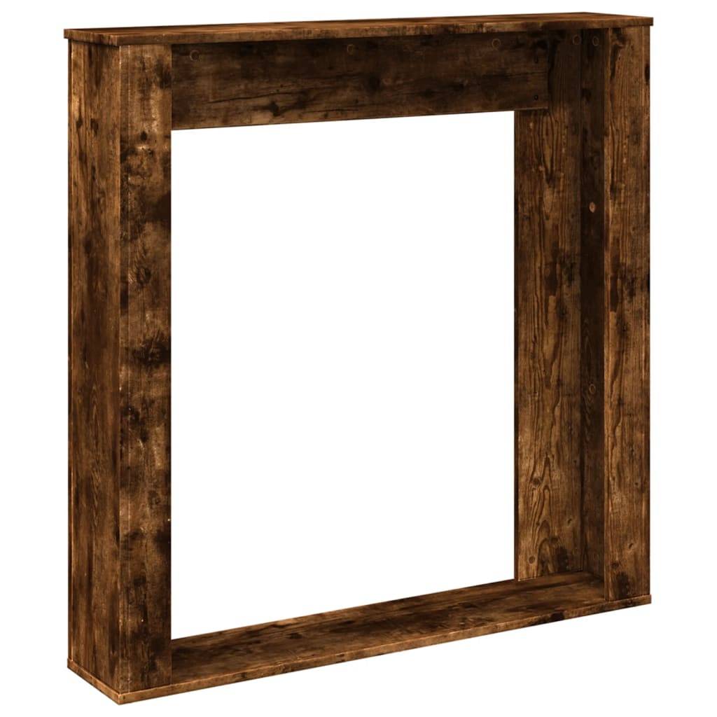 Manteau de Cheminée Effet Bois pour Salon Décoratif avec Étagère 100x20x100 cm Chêne Fumé - ComfortXL Outdoor Living - Image 6