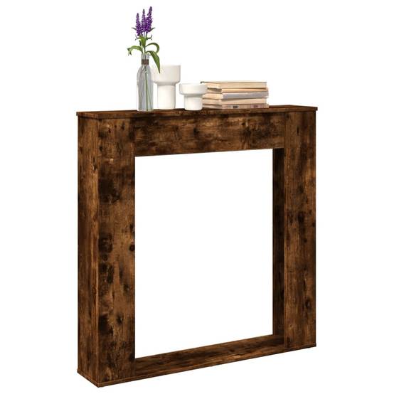 Manteau de Cheminée Effet Bois pour Salon Décoratif avec Étagère 100x20x100 cm Chêne Fumé - ComfortXL Outdoor Living - Image 1