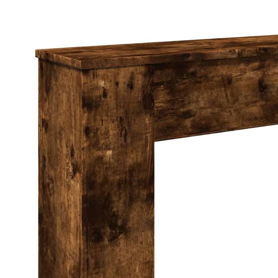 Manteau de Cheminée Effet Bois pour Salon Décoratif avec Étagère 100x20x100 cm Chêne Fumé - ComfortXL Outdoor Living - Image 7