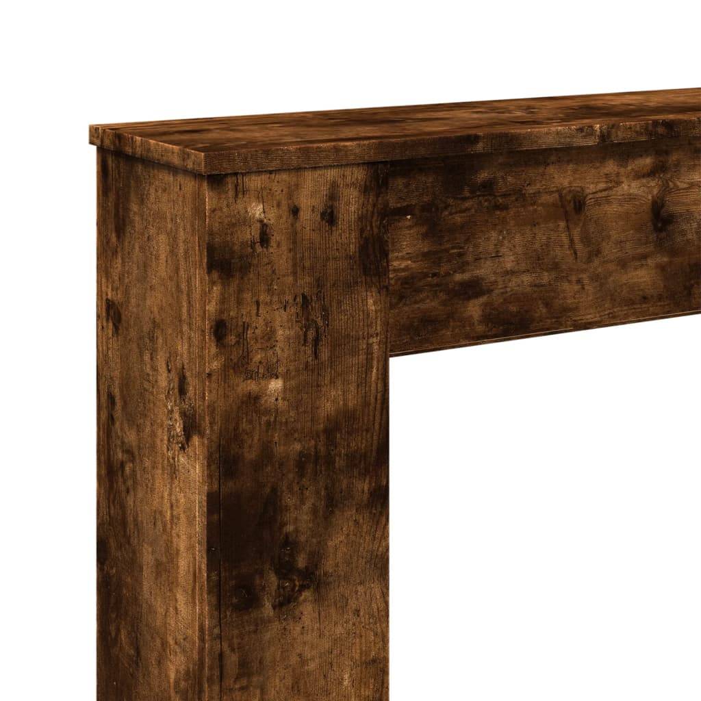 Manteau de Cheminée Effet Bois pour Salon Décoratif avec Étagère 100x20x100 cm Chêne Fumé - ComfortXL Outdoor Living - Image 7