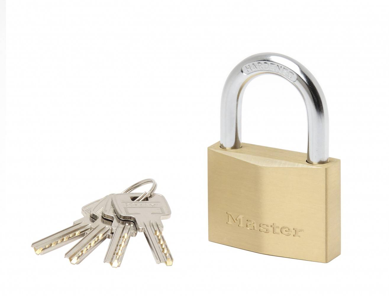 Master Lock - Master Lock 2960EURD Cadenas à Clé Extra Fin en Laiton, Doré, 8,8 x 6 x 2,1 cm - Image 1