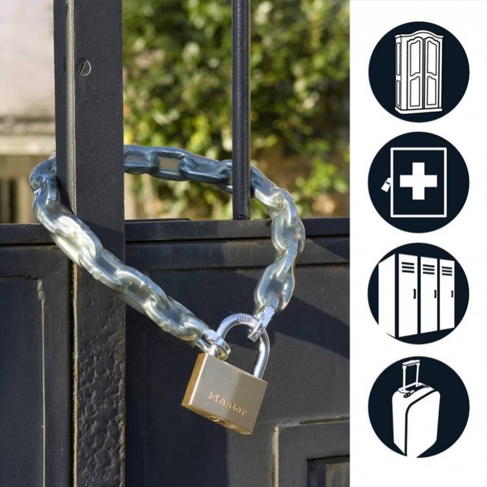 Master Lock - Master Lock 2960EURD Cadenas à Clé Extra Fin en Laiton, Doré, 8,8 x 6 x 2,1 cm - Image 3