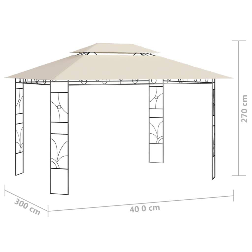 Pergola Jardin - Tonnelle de jardin - Belvédère 4x3x2,7 m Crème 160 g/m² MI46 - Image 6
