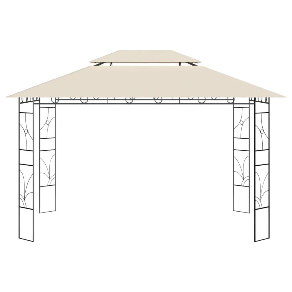 Pergola Jardin - Tonnelle de jardin - Belvédère 4x3x2,7 m Crème 160 g/m² MI46 - Image 1