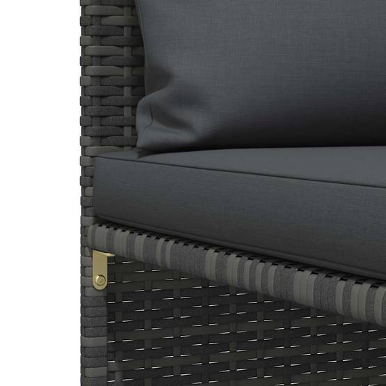 Salon de jardin 5 pcs | Mobilier d'extérieur avec coussins Gris Résine tressée Maison Chic - Image 8