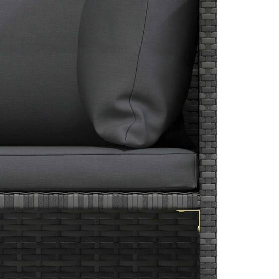 Salon de jardin 5 pcs | Mobilier d'extérieur avec coussins Gris Résine tressée Maison Chic - Image 9
