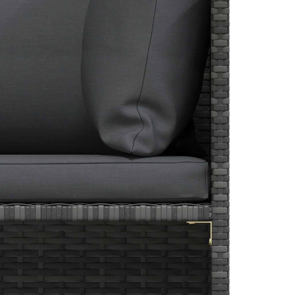 Salon de jardin 5 pcs | Mobilier d'extérieur avec coussins Gris Résine tressée Maison Chic - Image 9