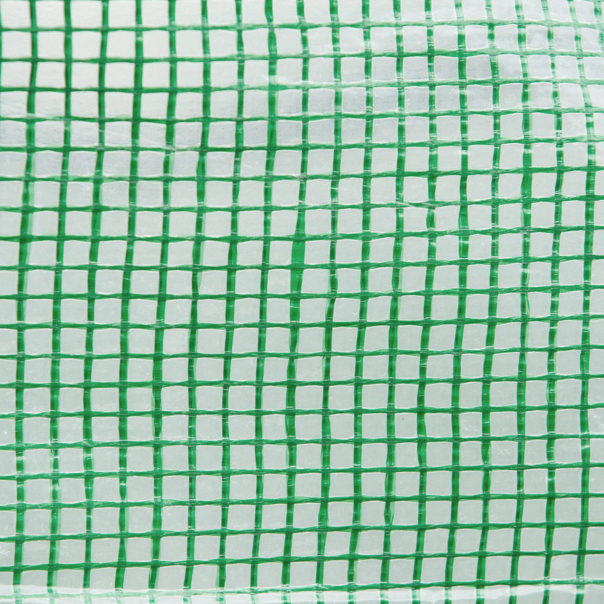 Bâche de Rechange Serre Tunnel 9 m², bâche 3 x 3 x 2 m PE Anti-UV imperméable 6 fenêtres + Porte Enroulable zippée Vert foncé - Image 10
