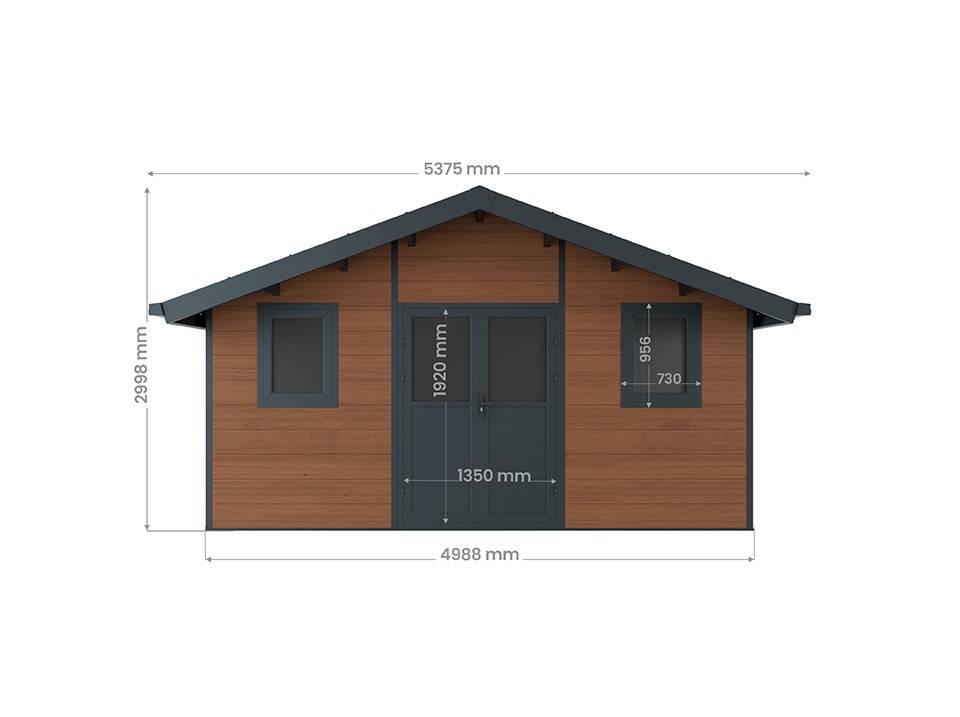 Abri de Jardin Bois Composite 20m2 Brun ISORA - Extension - Cabane de Jardin - Local - Image 3