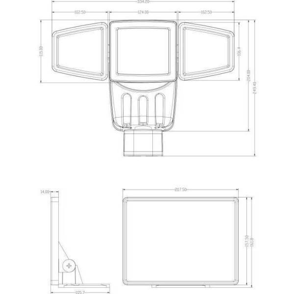 Projecteur Solaire 3 Tetes GALIX G4442 - 1500 Lumens - 182 LED SMD - Mode AUTO ou Marche Forcée - Image 3