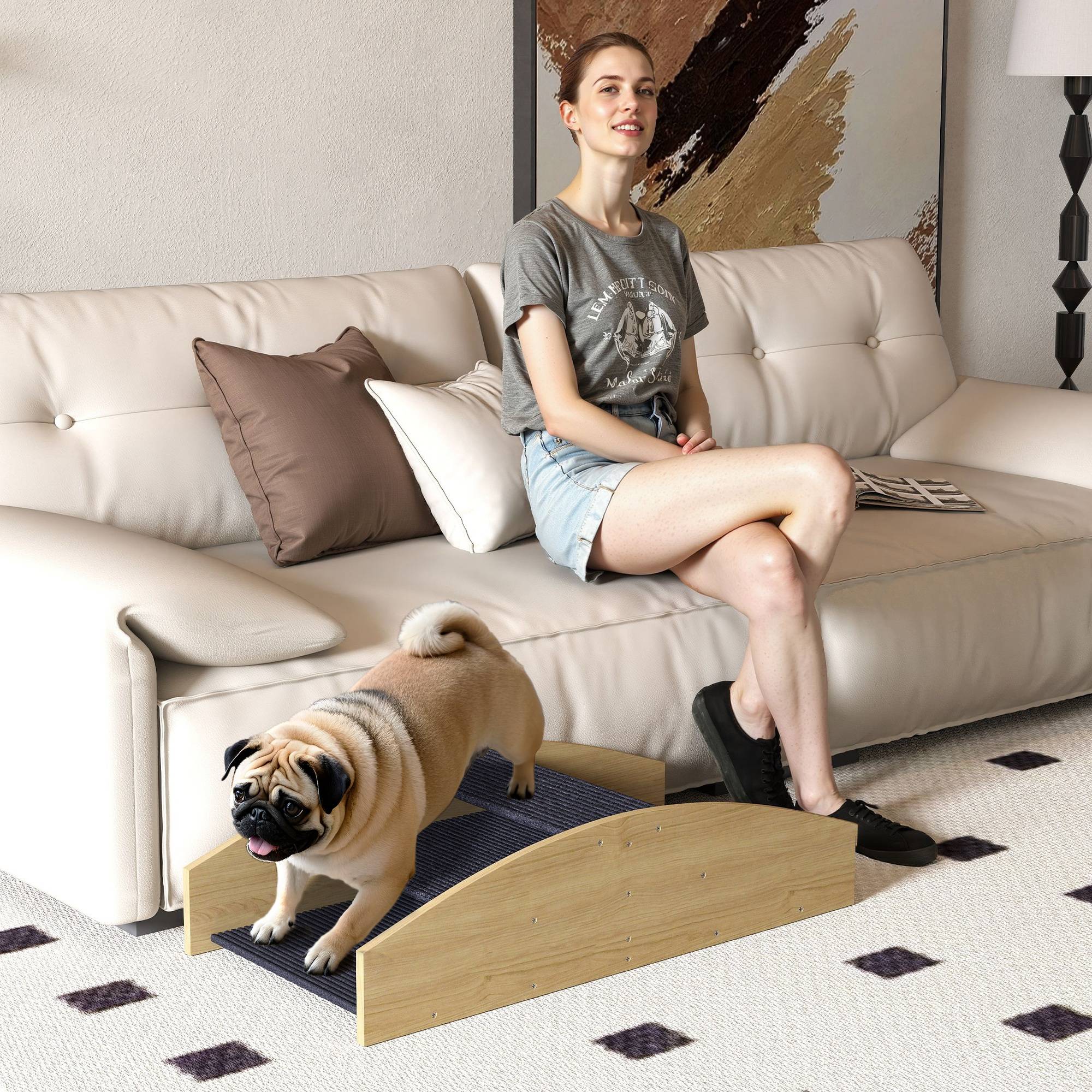 ComfortXL - Bascule agilité chien bois de sapin 80 x 39,5 cm 2-en-1 antidérapante chiens 15 kg - ComfortXL Outdoor Living - Image 4
