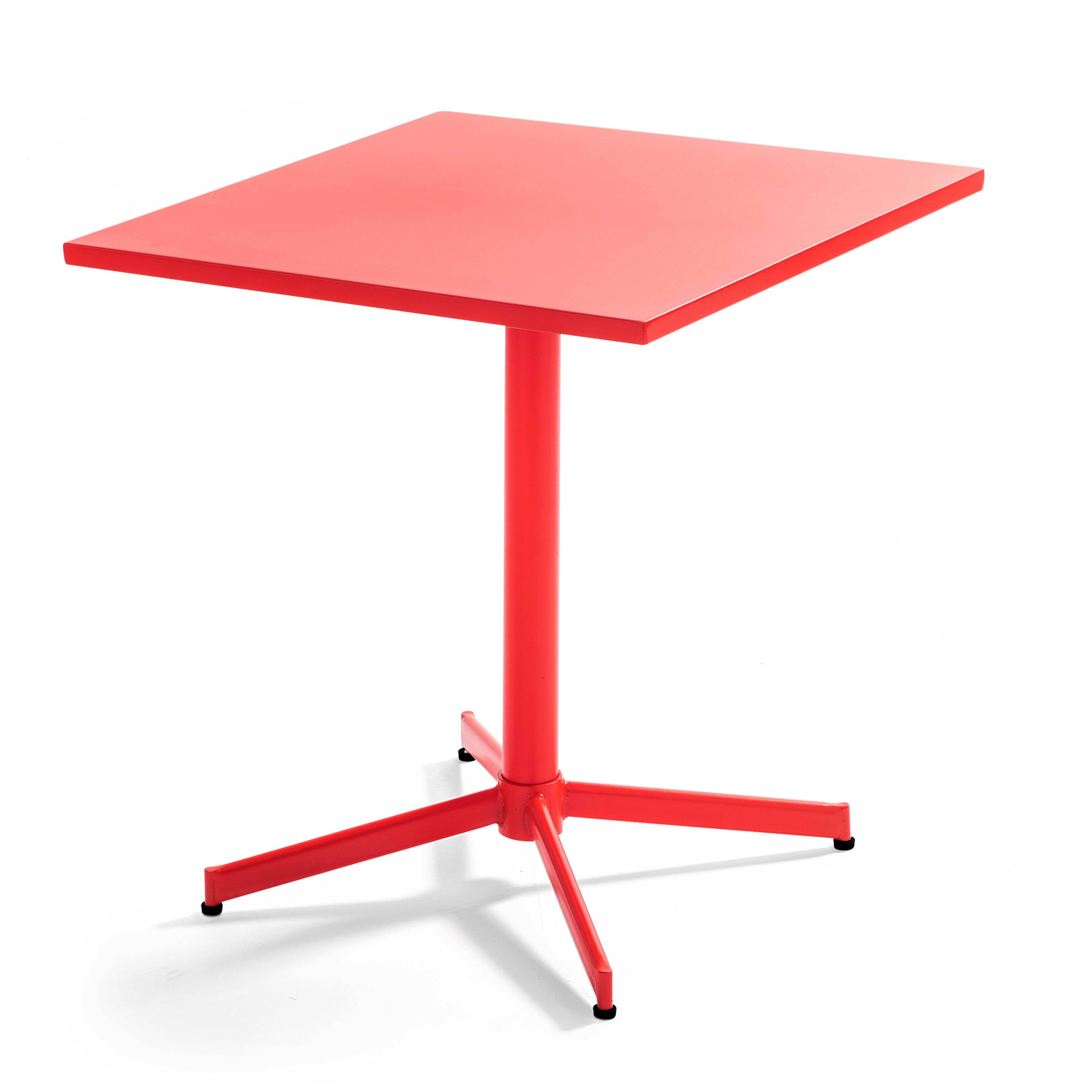 Oviala - Ensemble table de jardin bistrot et 2 fauteuils métal rouge Palavas - Oviala - Image 4