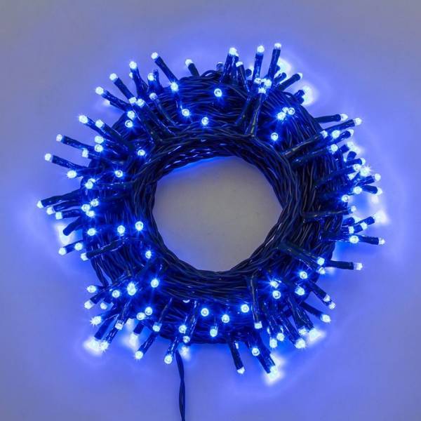 Lotti - Guirlande lumineuse bleue 13 mètres 180 miniled 8 programmes de lumière câble vert Lotti - Image 1