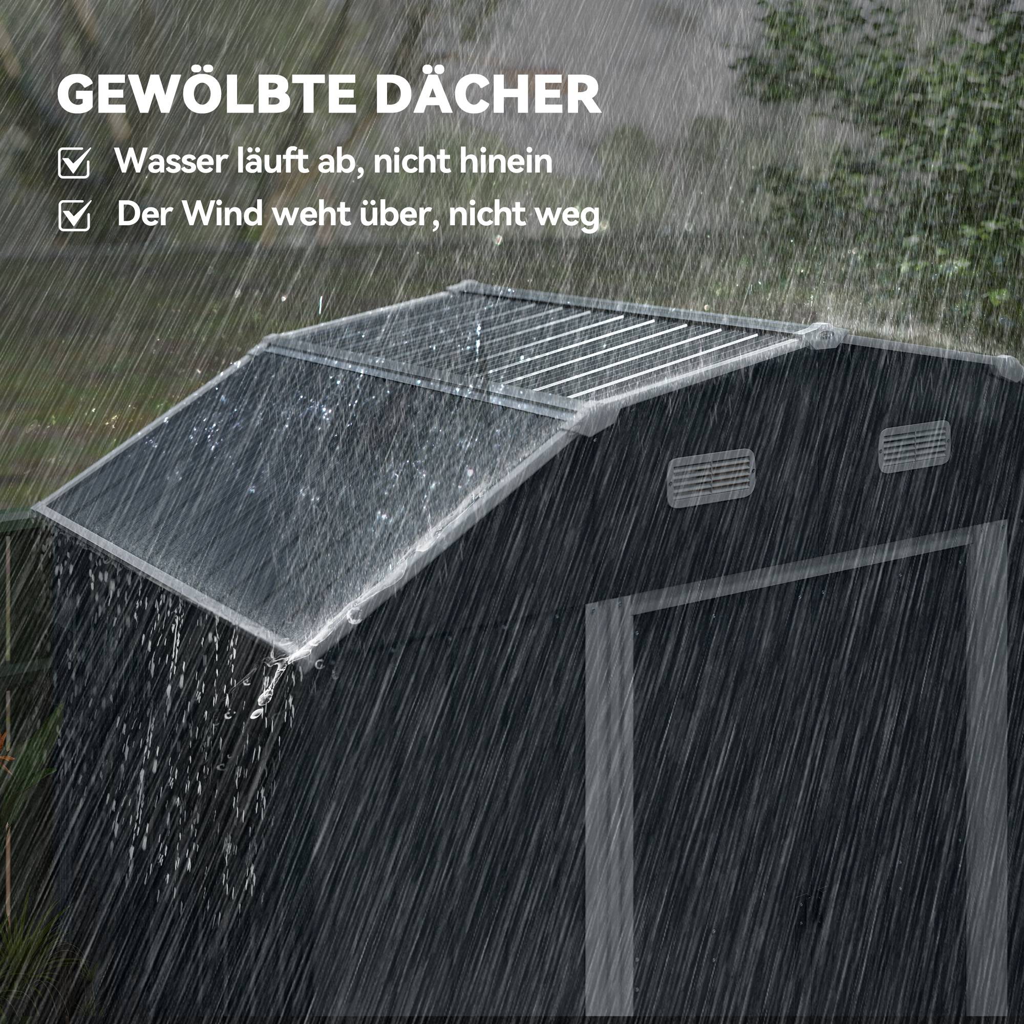 ComfortXL - Abri de jardin acier galvanisé 238 x 132 cm gris foncé double porte ventilée - ComfortXL Outdoor Living - Image 8