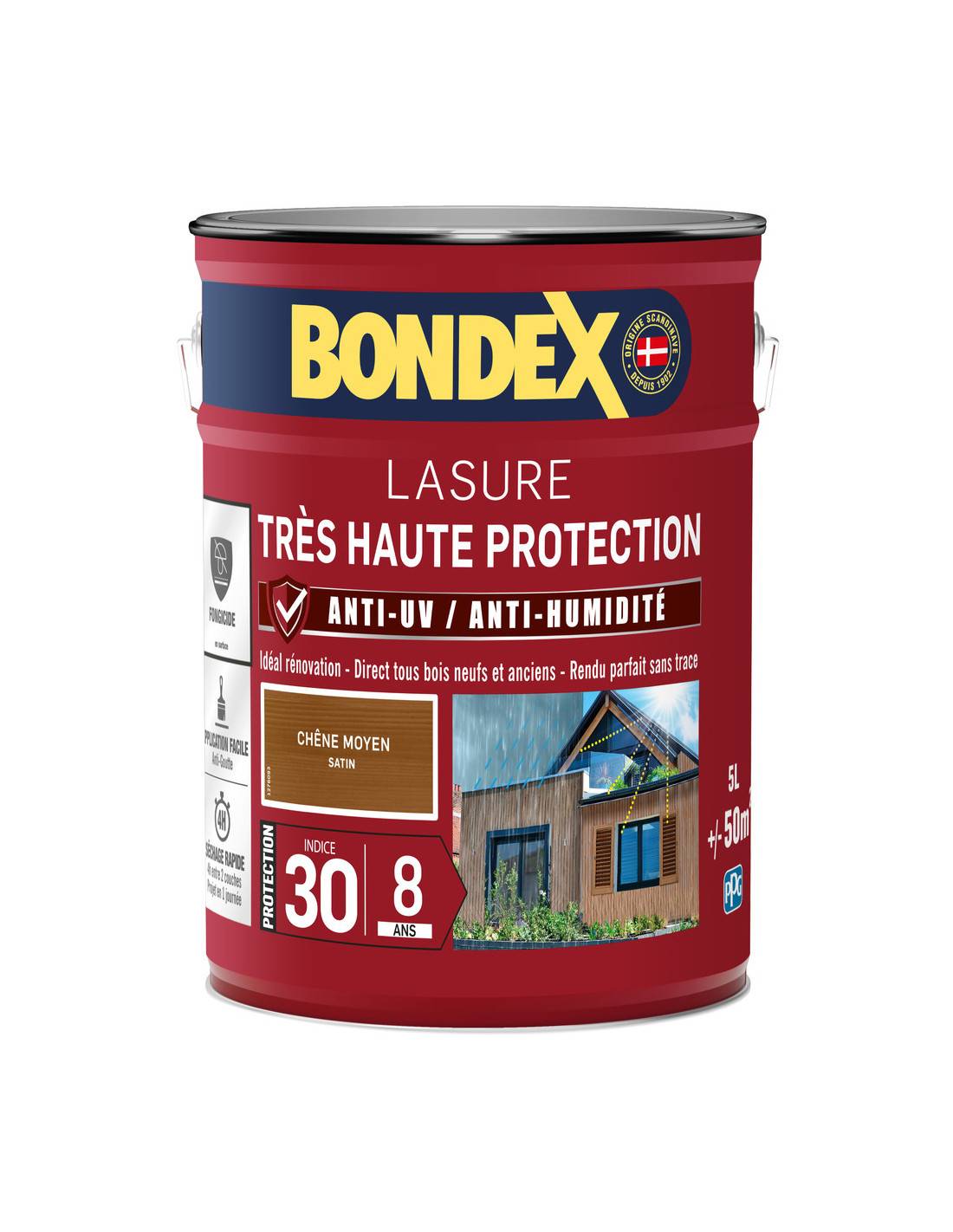 Bondex - Lasure 8ans Très Haute Protection Satiné Bidon 5l - Bondex
