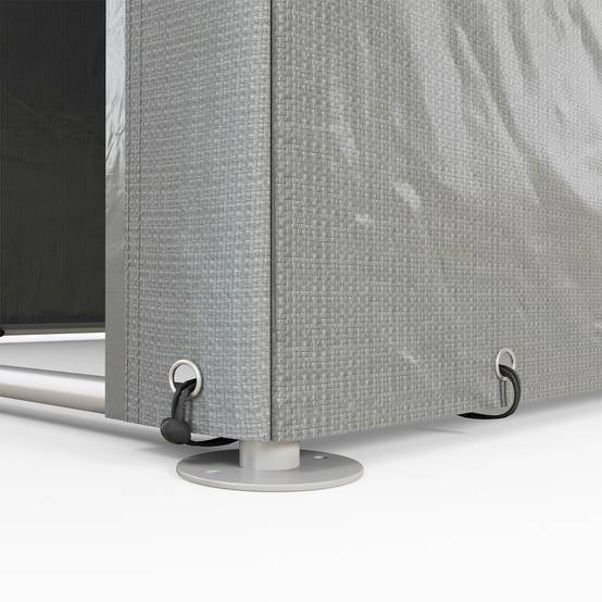 ComfortXL - Tente abri vélos métal extérieur housse PE porte zippée 160x218cm gris clair - ComfortXL Outdoor Living - Image 10