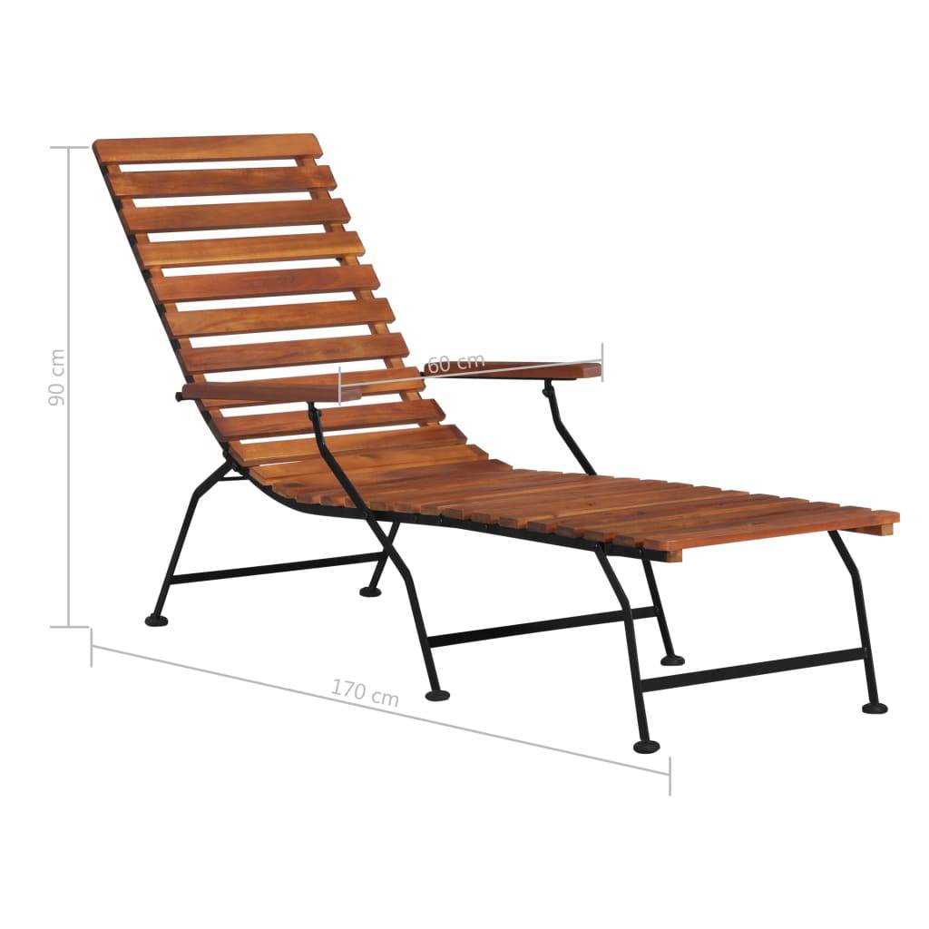 Helloshop26 - Chaise longue d'extérieur bois d'acacia solide - Image 6