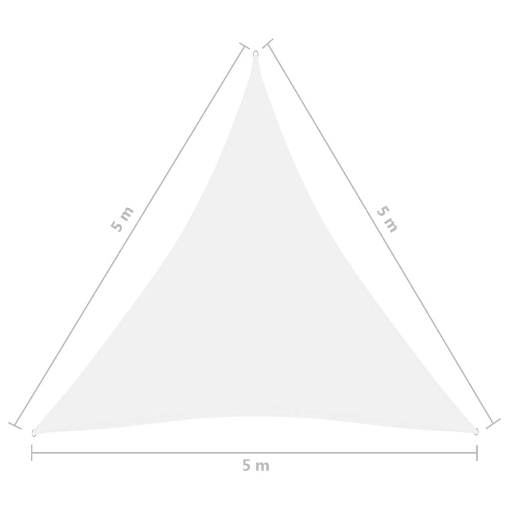 Helloshop26 - Voile toile d'ombrage parasol tissu oxford triangulaire 5 x 5 x 5 m blanc - Image 6