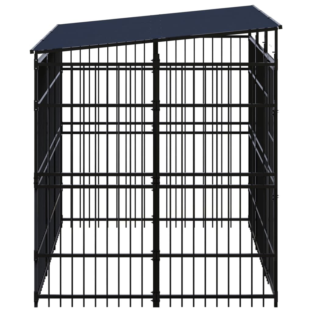 Vidaxl - Chenil d'extérieur avec toit pour chiens Acier 5,53 m² vidaXL 3097966 - Image 3