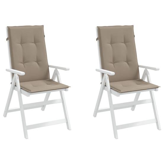 PANGIVO - Coussins de chaise de jardin dossier haut polyester taupe 120 x 50 x 3 cm - PANGIVO - Image 4