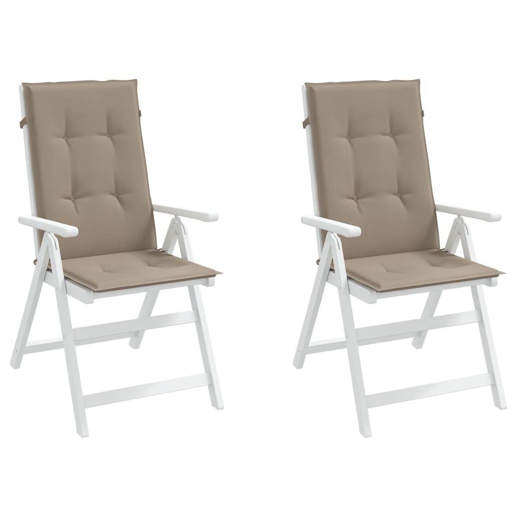 PANGIVO - Coussins de chaise de jardin dossier haut polyester taupe 120 x 50 x 3 cm - PANGIVO - Image 4
