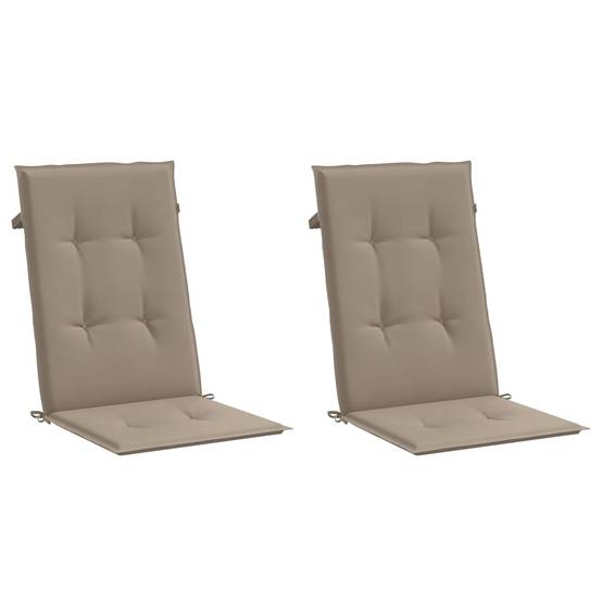 PANGIVO - Coussins de chaise de jardin dossier haut polyester taupe 120 x 50 x 3 cm - PANGIVO - Image 3
