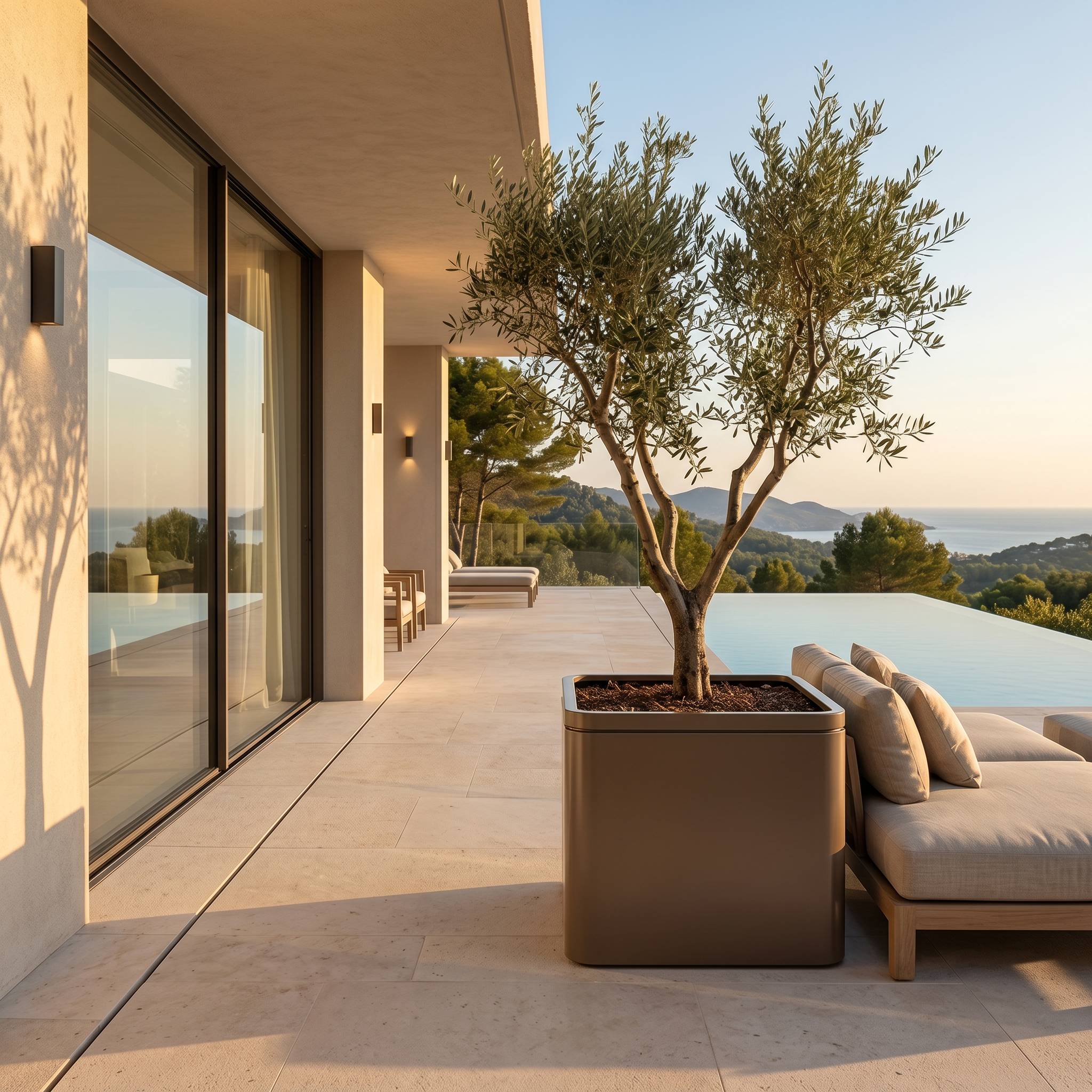 Pot INFINITY SQUARE 80x60cm taupe - Image 3