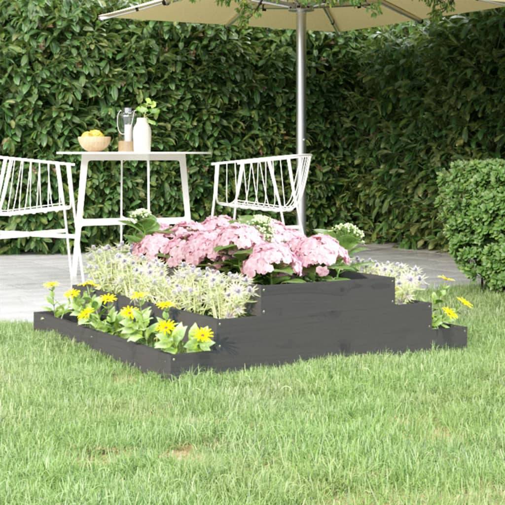 Vidaxl - Jardinière Gris 110x110x27 cm Bois massif de pin vidaXL 823901 - Image 1