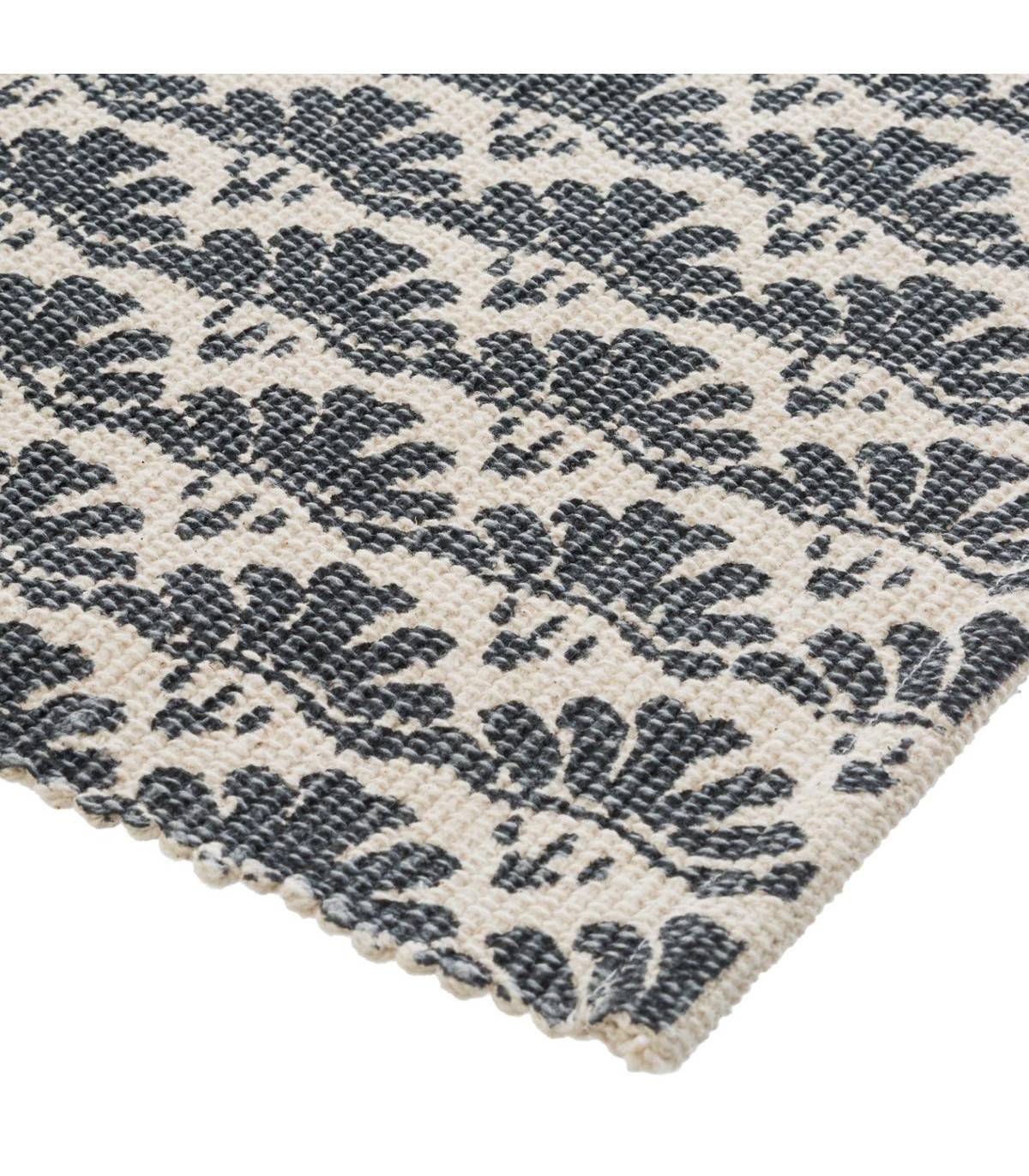 Tapis décoratif en Coton imprimé Gris Foncé 60 x 90 cm - Image 2