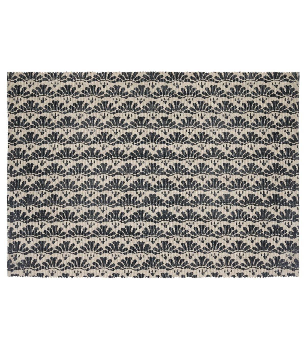 Tapis décoratif en Coton imprimé Gris Foncé 60 x 90 cm - Image 1