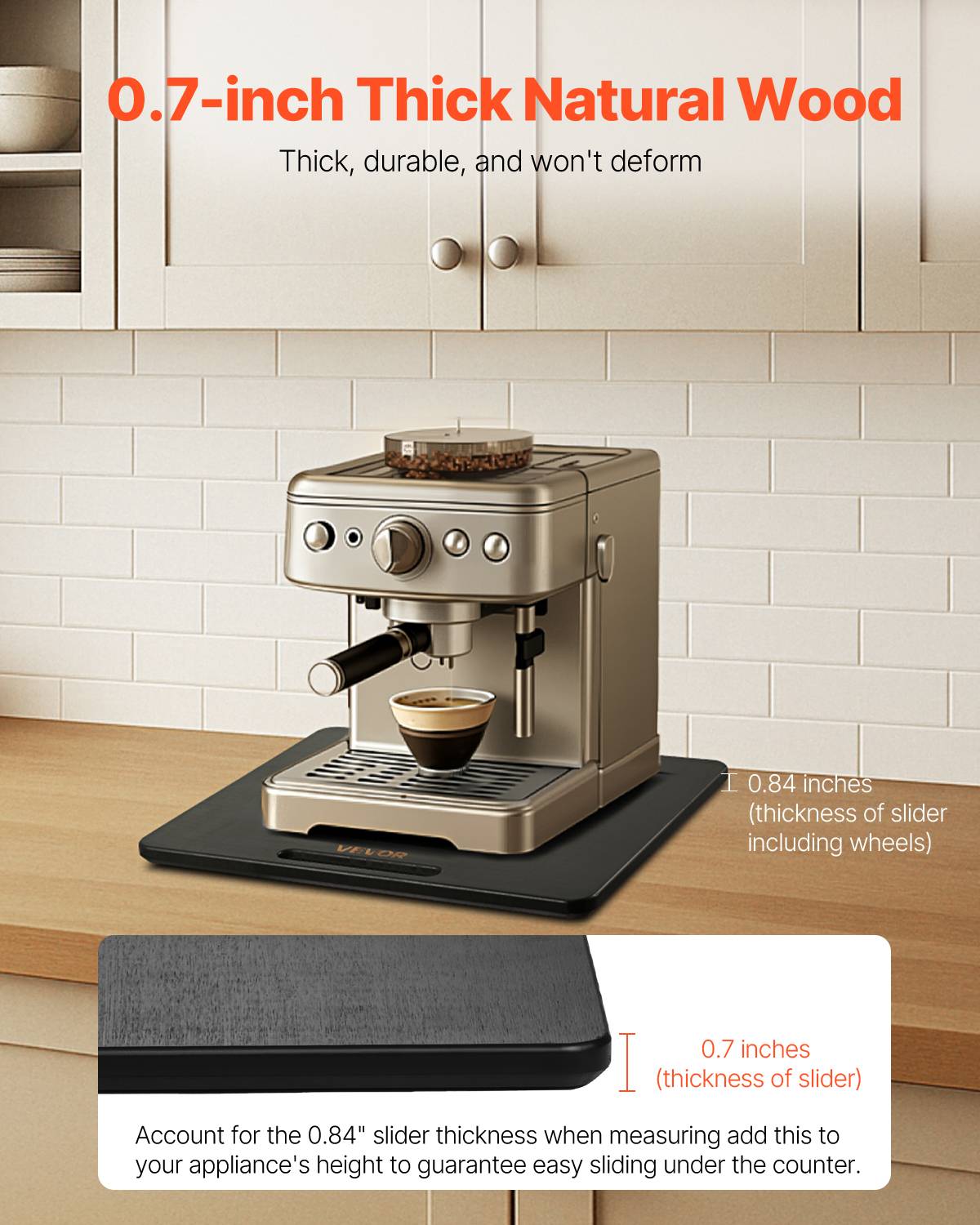 VEVOR Plateau Coulissant pour Appareils Électroménagers Cuisine 33x40,6 cm Noir - Image 4