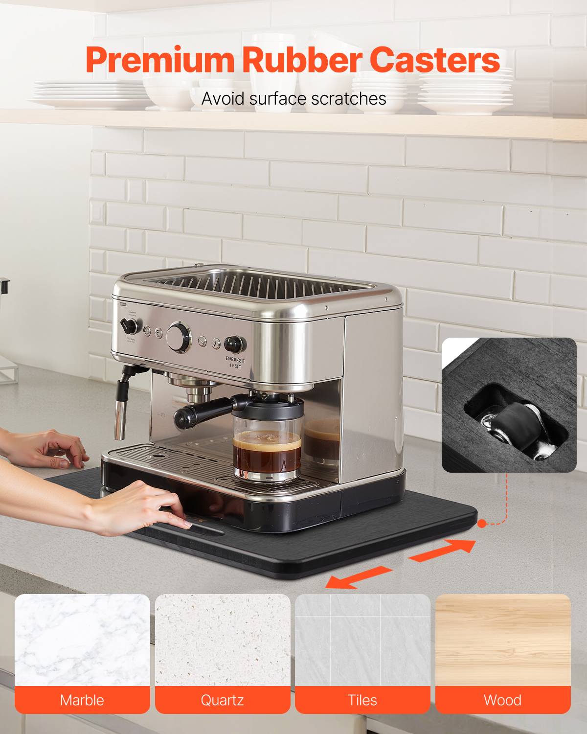VEVOR Plateau Coulissant pour Appareils Électroménagers Cuisine 33x40,6 cm Noir - Image 5
