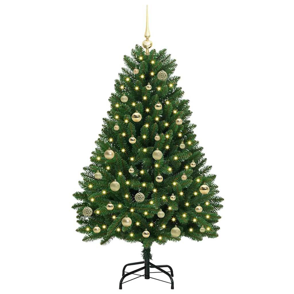 Sapin de Noël | Arbre de Noël artificiel avec 150 LED Vert 150 cm PVC et métal Maison Chic - Image 3