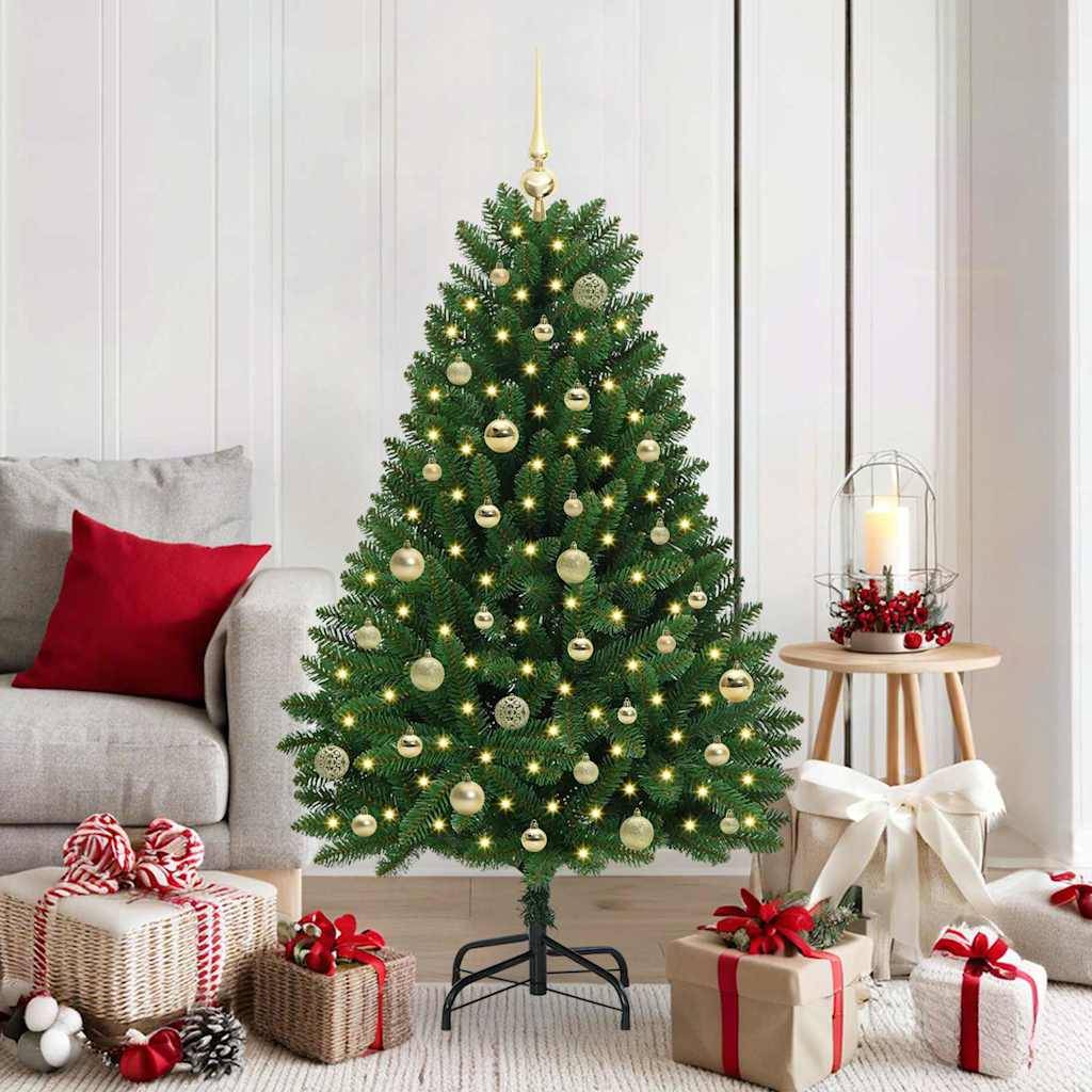 Sapin de Noël | Arbre de Noël artificiel avec 150 LED Vert 150 cm PVC et métal Maison Chic - Image 2